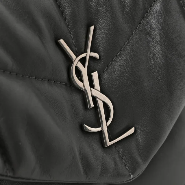 Saint Laurent Quilted Toy Loulou Puffer Monogram Chain Satchel Fog in Lambskin from FASHIONPHILE, photo 13 of 13