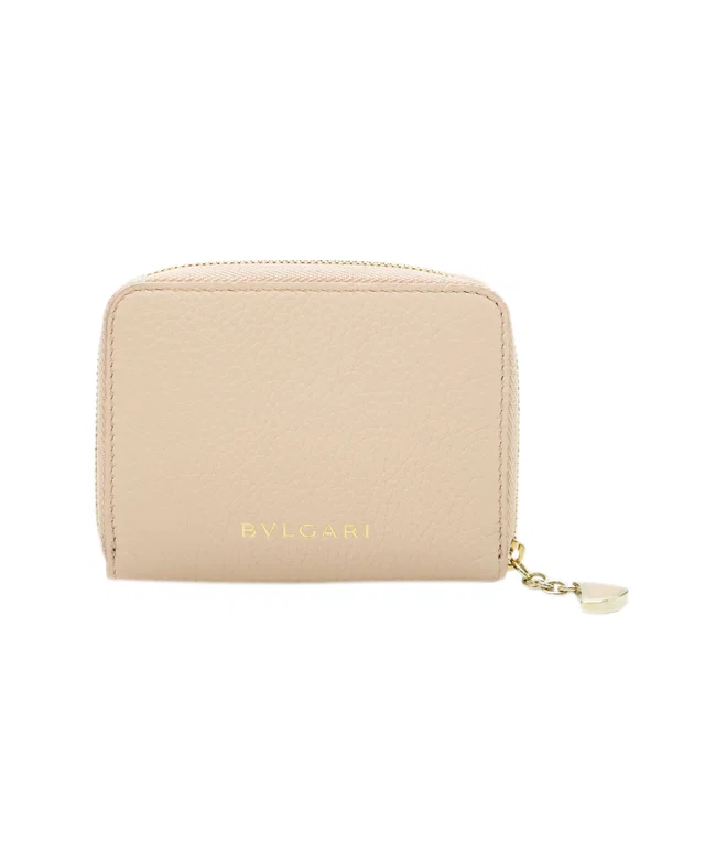 Bvlgari Light Pink Zip Compact Wallet in Pink Caviar leather from Luxury Promise