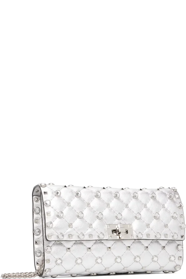 Valentino Garavani Silver Rockstud Spike Shoulder Bag, photo 2 of 3 from SSENSE