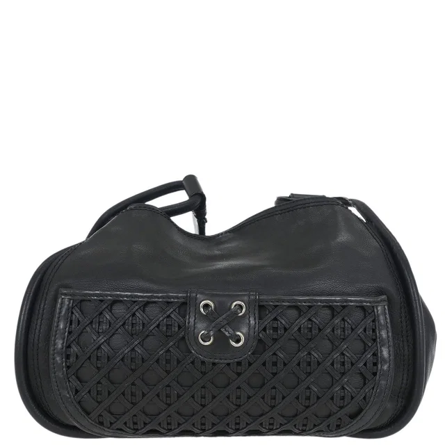 Dior Black Leather Shoulder Bag in Black Leather from AMORE Vintage Tokyo