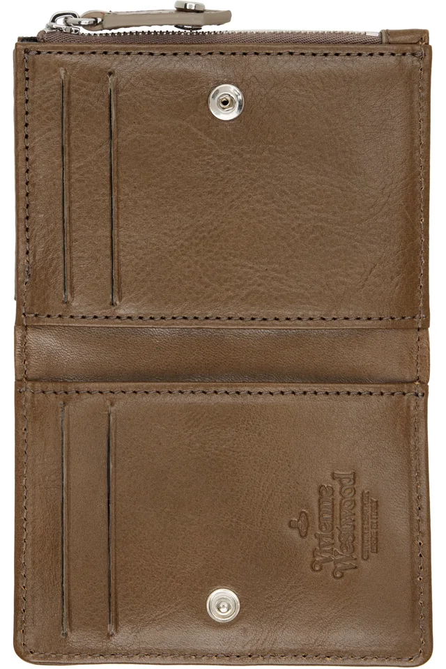 Vivienne Westwood Brown Slim Flap Card Holder, photo 3 of 3 from SSENSE