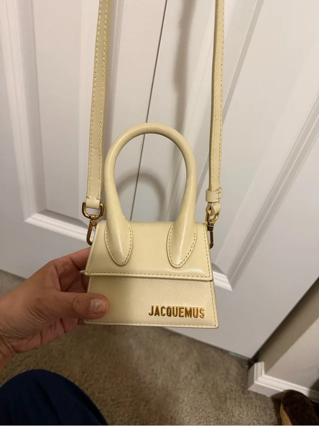 Jacquemus Mini Le Chiquito Crossbody In Cream in White Leather from Poshmark