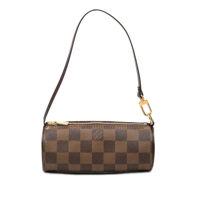 Brown Louis Vuitton Damier Ebene Papillon Pochette Handbag in Brown Canvas from Designer Revival
