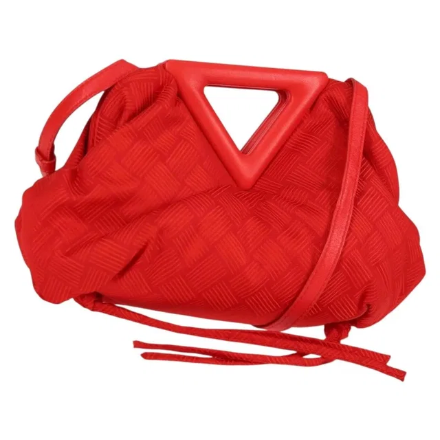 Bottega Veneta Point Chunky Knit Fabric Red Nylon Bag in Red Nylon from HEWI
