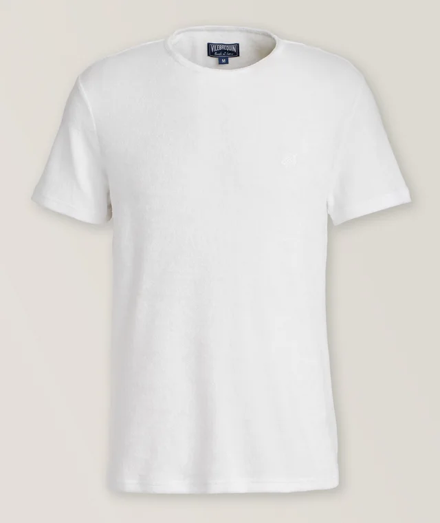 Vilebrequin Terry Cotton Crewneck T-Shirt in White 86% cotton, 14% polyamide from Harry Rosen, photo 1 of 1