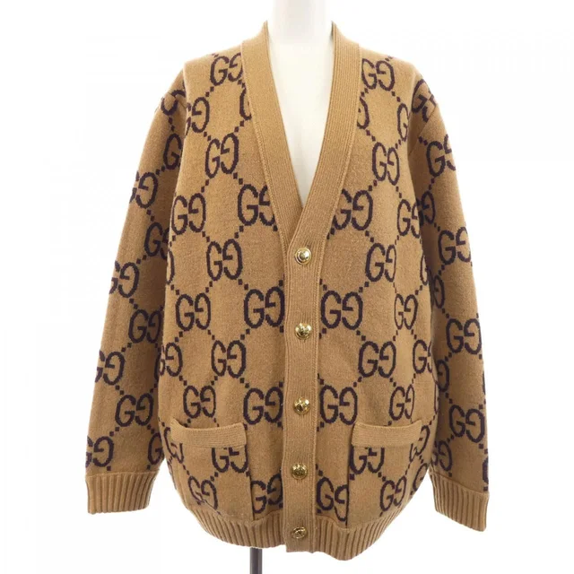 Gucci Reversible Wool Knit Cardigan in Wool from The Reluxe