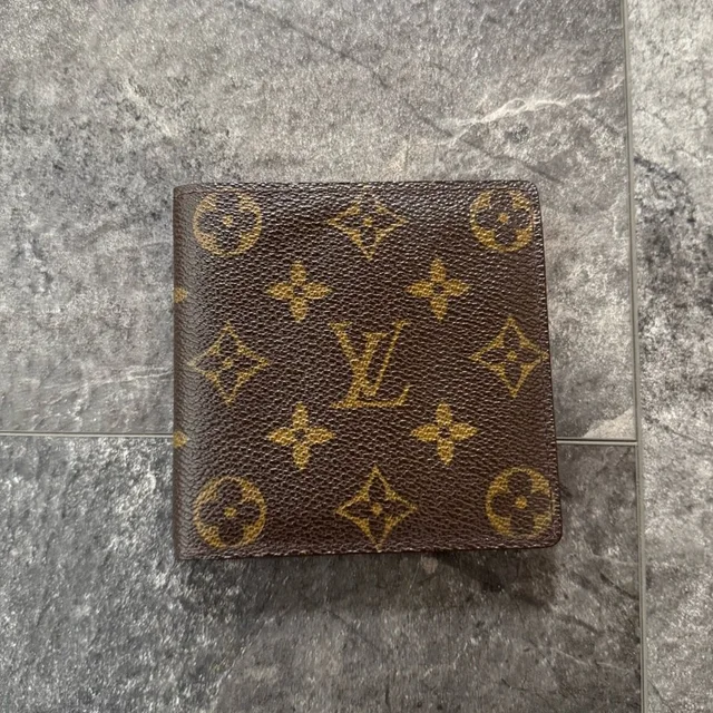 Lv Monogram Canvas Leather Marco Bifold Vintage Wallet in brown|red Coated canvas from Poshmark, photo 1 of 1