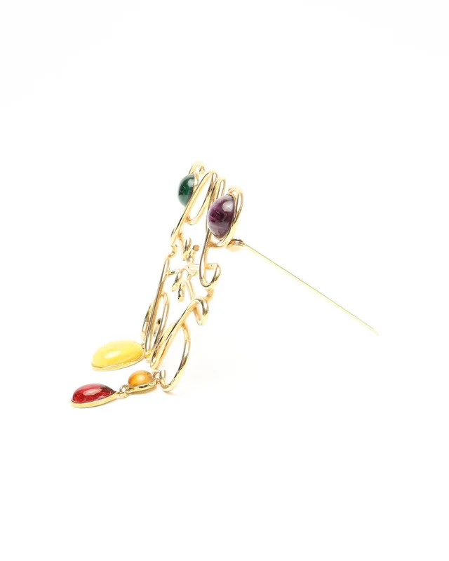 Loewe Anagram Color Stone Brooch from A Retro Tale, photo 3 of 4