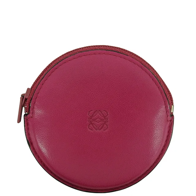 Loewe Anagram embossed coin case (pink) in Pink Leather from VINTAGE QOO TOKYO