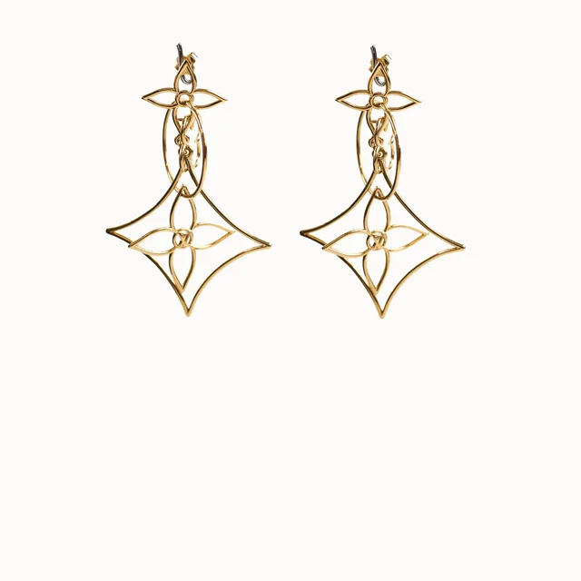 LV Twiggy Gold Stud Drop Earrings in Gold from The Purse Affair
