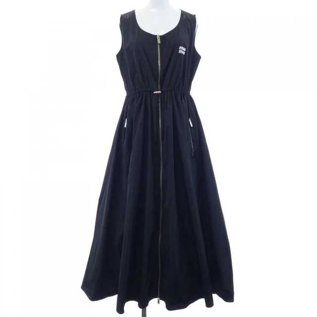 Miu Miu Sleeveless Technical Silk Dress in Silk from The Reluxe