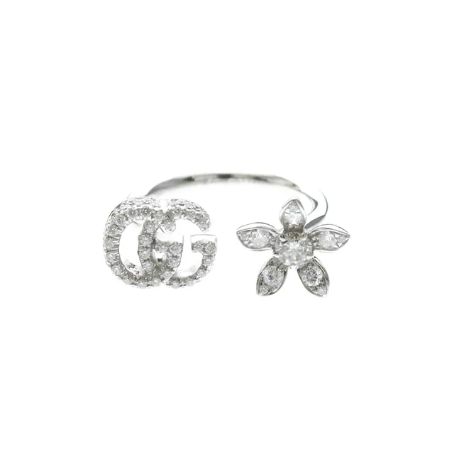 Gucci Flora Diamond Ring White Gold (18K) Fashion Diamond Band Ring Silver in Silver White gold (18K) from Elady