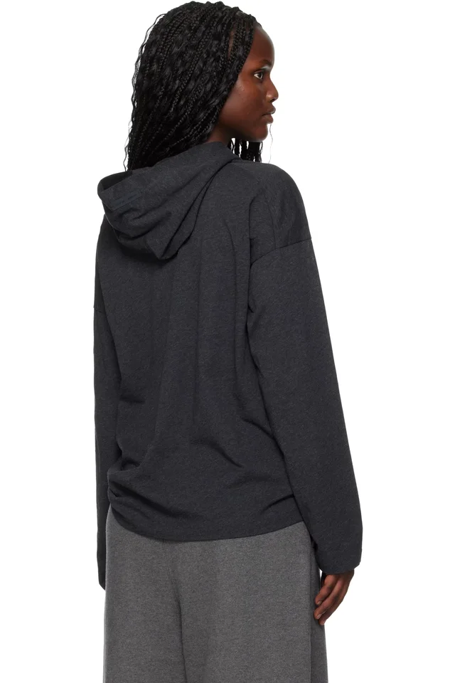 Fear of God ESSENTIALS Gray Holiday Embroidered Classic Fit Long Sleeve Hoodie, photo 3 of 4 from SSENSE