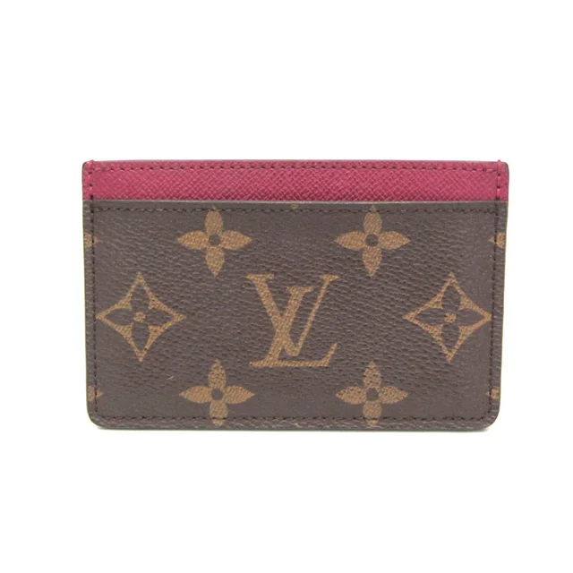 Louis Vuitton Simple Card Case M60703 Monogram Card Case Brown,Fuchsia in Brown/Fuchsia Monogram from Elady