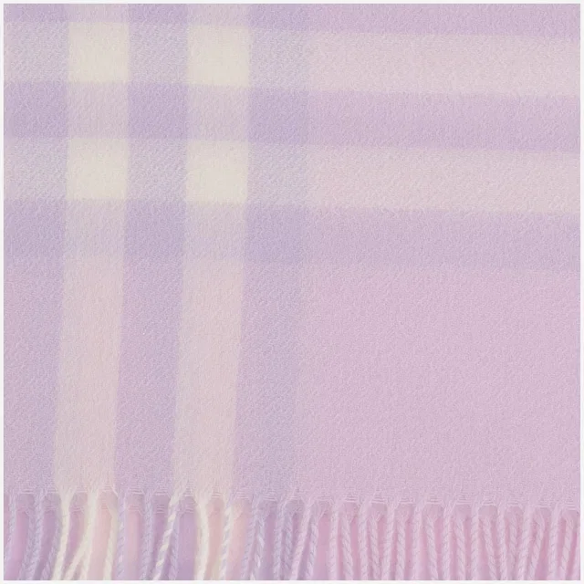 Burberry Check-Patterned Cashmere Scarf — Pink Scarfs in Pink Cashmere from HEWI
