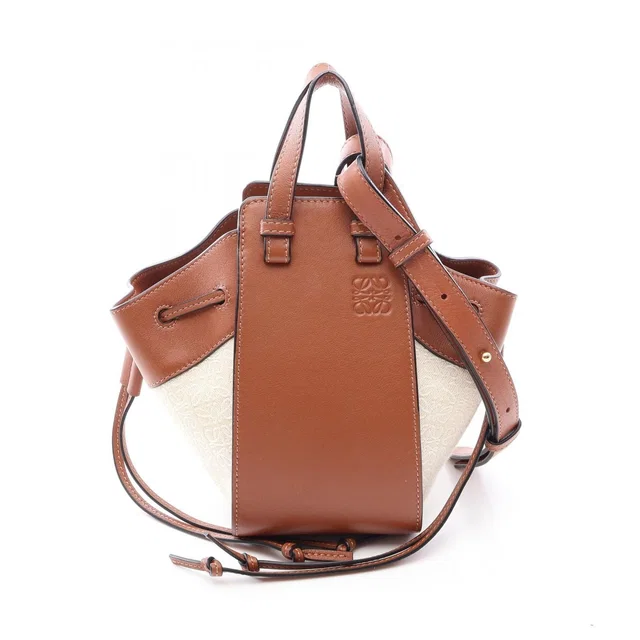 Loewe Handbag Hammock Drawstring Bag Mini 2-Way Natural Brown in Brown Canvas from The Reluxe