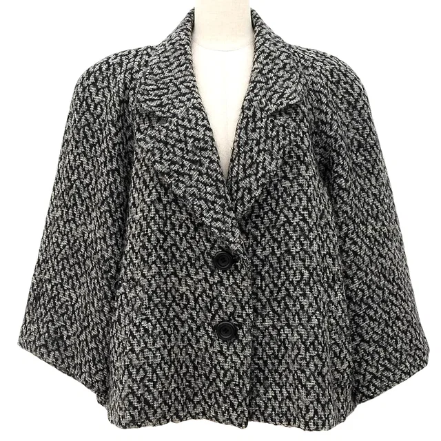 Dior Design Pattern Jacket Grey/Black in Black Nylon from VINTAGE QOO TOKYO