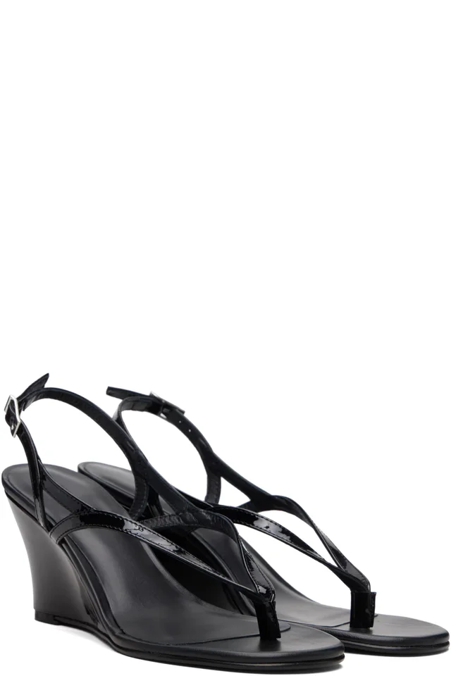 Gimaguas Black Wedge Heeled Sandals, photo 4 of 5 from SSENSE