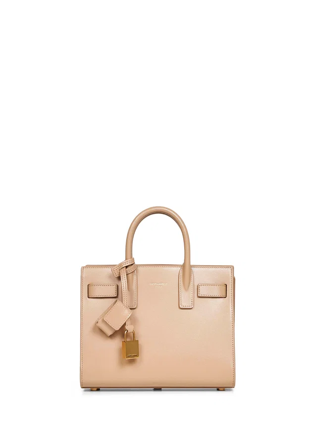 Saint Laurent Top Handle Bag — Beige Calfskin in Beige Calfskin from HEWI