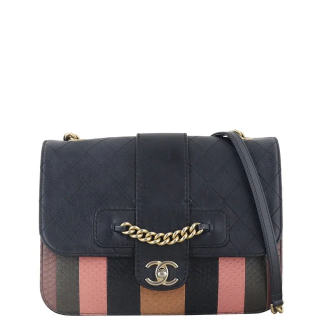 Chanel Front Chain Flap Bag Snakeskin in Calfskin from Luxe.It.Fwd