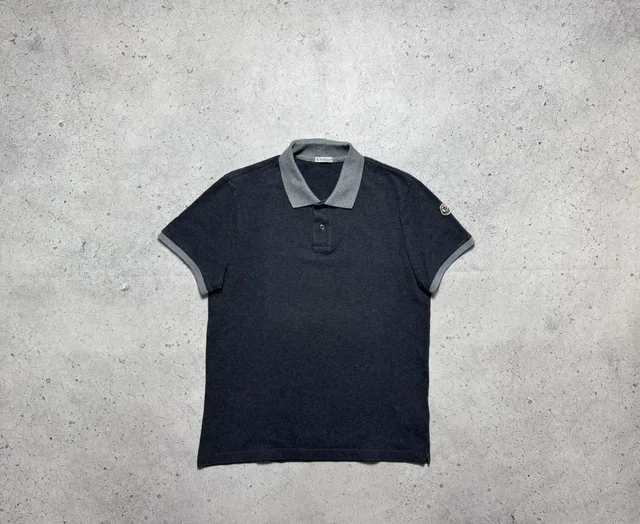 Moncler Maglia Polo Manica Corta Vintage Shirt in Grey, Men's (Size Medium) in gray from Grailed
