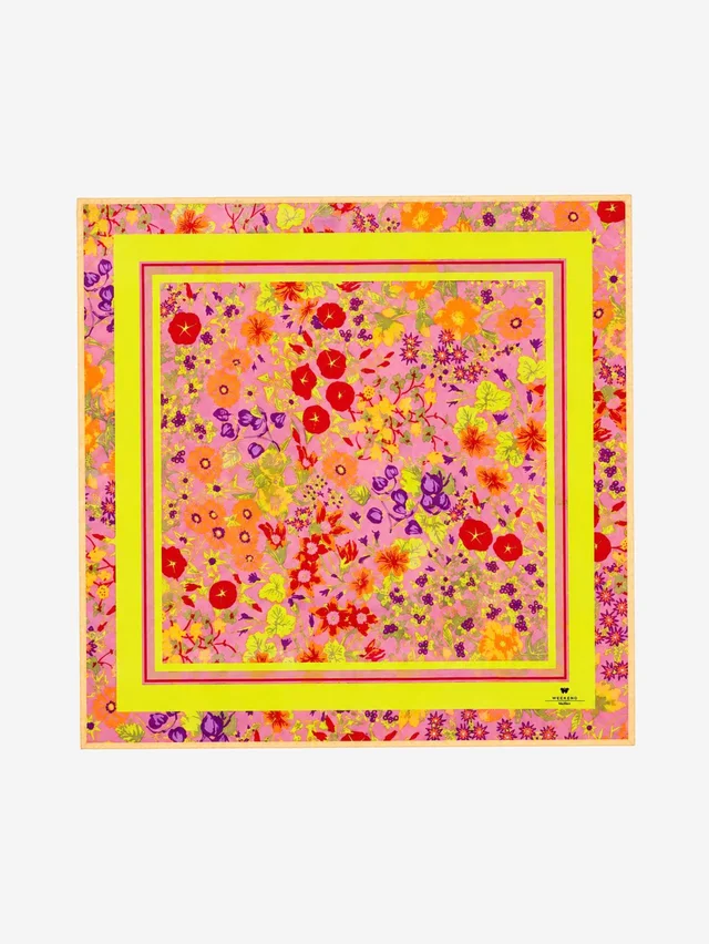 Max Mara Pink silk floral scarf in Pink Silk from Sign of the Times
