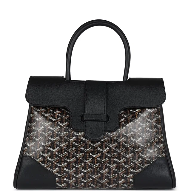 Goyard Saigon Tote Black Goyardine Canvas Palladium Hardware in Black Canvas from Madison Avenue Couture