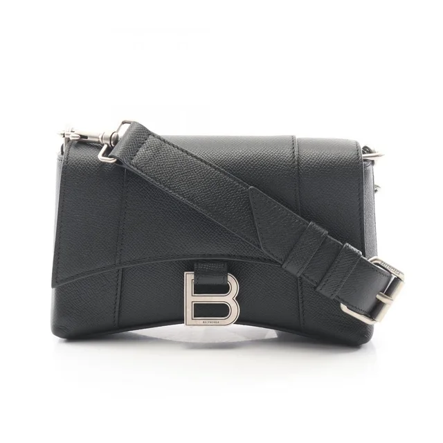 Balenciaga Shoulder Bag Downtown Black Leather in Black Leather from The Reluxe