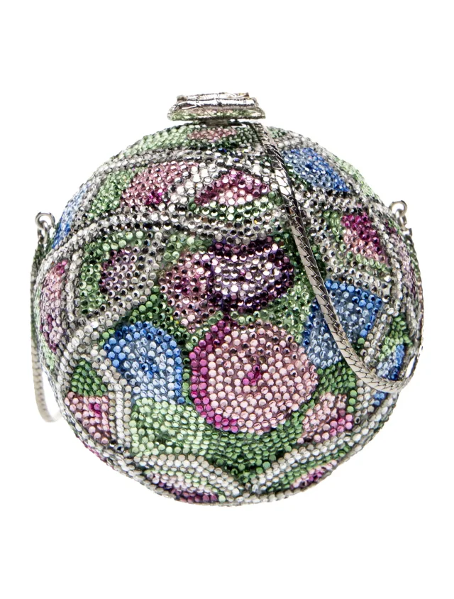 Judith Leiber Crystal Shoulder Bag in green Leather from The RealReal