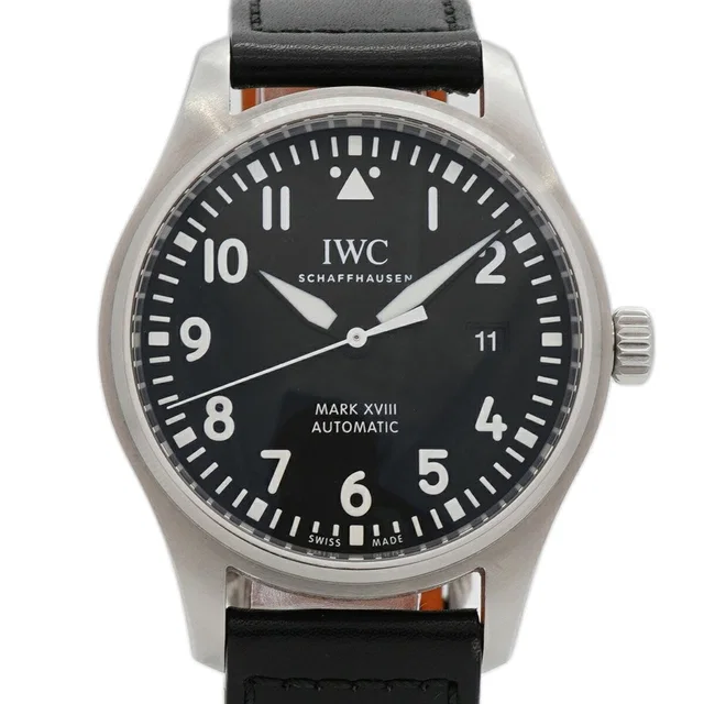 IWC Pilot's Watch Mark 18 Iw327009 Black Dial in gold Leather from Poshmark