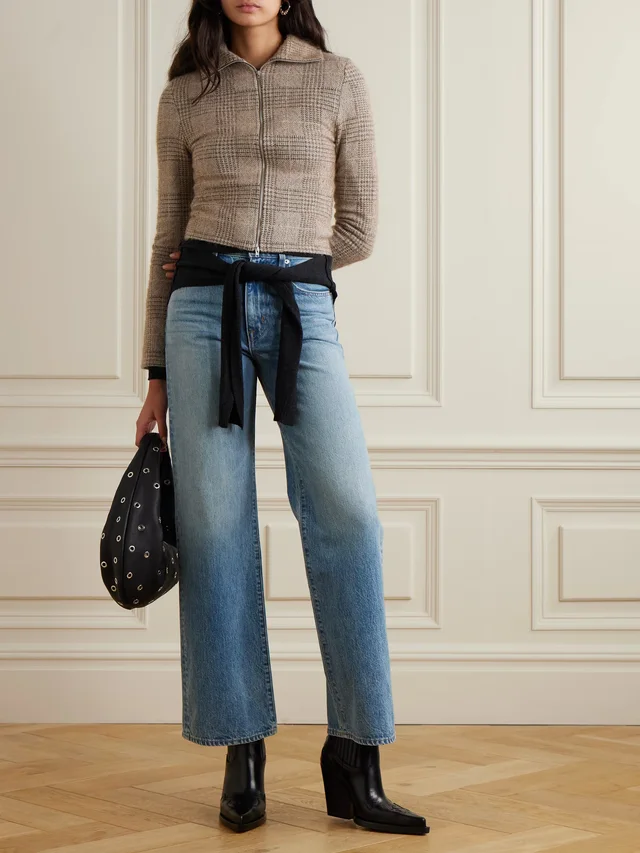SLVRLAKE Grace frayed mid-rise wide-leg jeans in Blue, photo 2 of 2 from NET-A-PORTER (Canada)