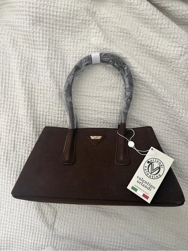 Valentino Garavani Dark Brown Structured Top-Handle Satchel in red|brown Leather from Poshmark