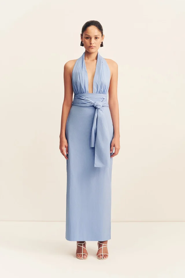 Shona Joy CAMPBELL HALTER PLUNGED MAXI DRESS - AZURINE from Shona Joy, photo 1 of 1