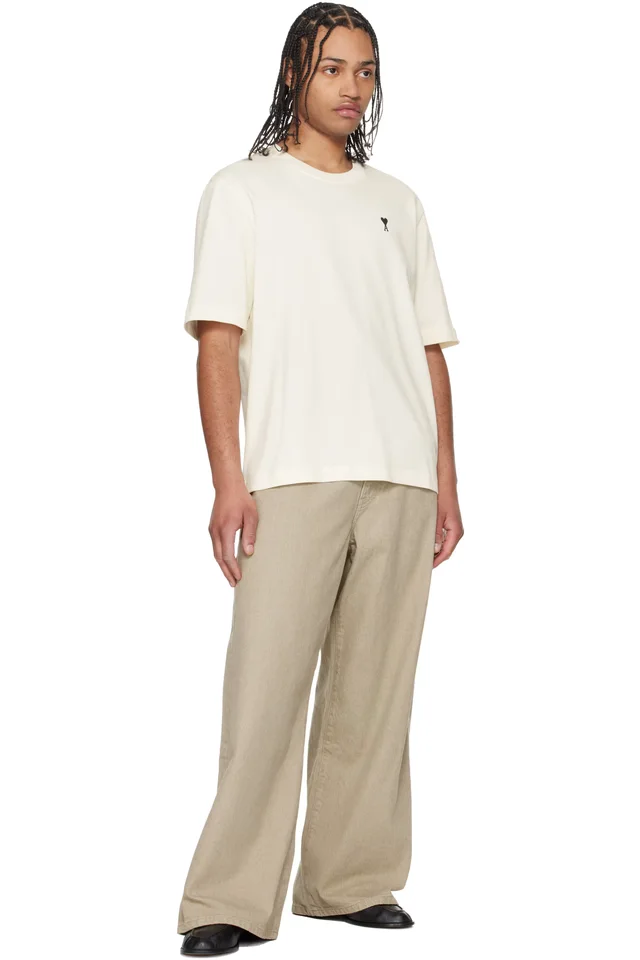 AMI Paris White Cotton Place des Victoires Print T-shirt, photo 4 of 4 from SSENSE