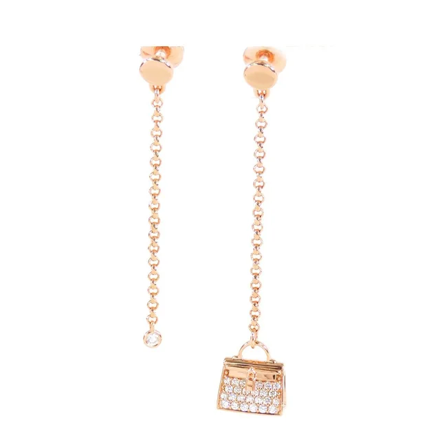 Hermès Earrings Amulette Kelly Pink Gold 18K Diamond in Pink from The Reluxe