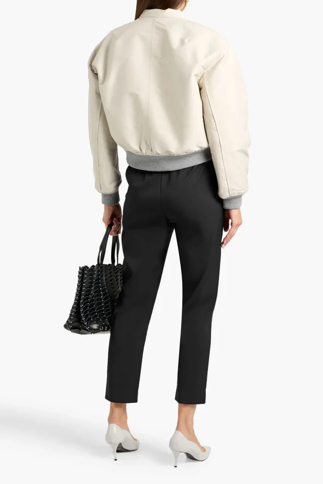 Theory Cropped Twill Tapered Pants in Black, photo 3 of 4 from THE OUTNET
