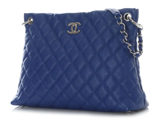 Chanel Cobalt Quilted Caviar Easy Tote in Caviar leather from Ann's Fabulous Finds, photo 4 of 10