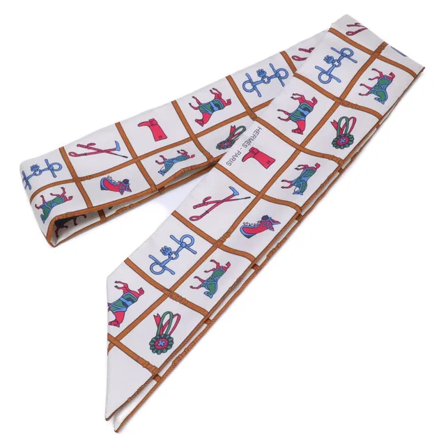 Hermès Couvertures Et Tenues de Jour Horsewear Silk Twilly Scarf in Silk from The Reluxe