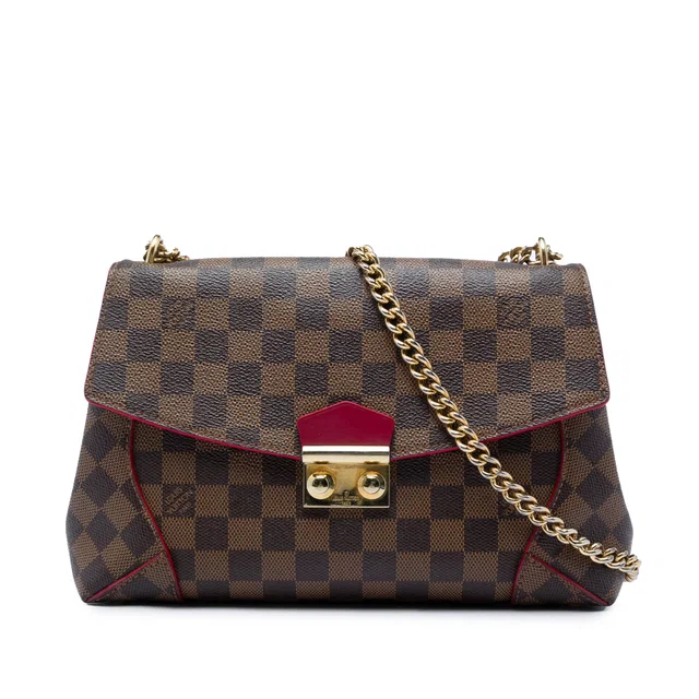 Brown Louis Vuitton Damier Ebene Caissa Clutch Shoulder Bag in Brown Canvas from Designer Revival
