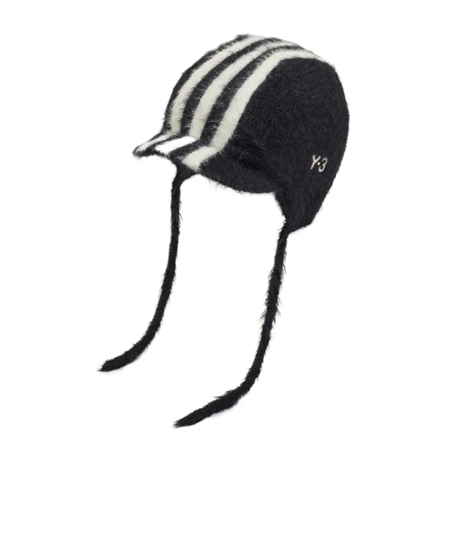 Y-3 3-Stripes hairy-knit bonnet from SENSER, photo 1 of 1