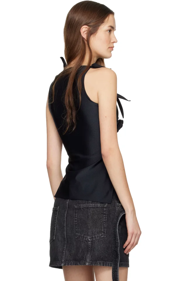 Coperni Black Flower Top, photo 3 of 4 from SSENSE