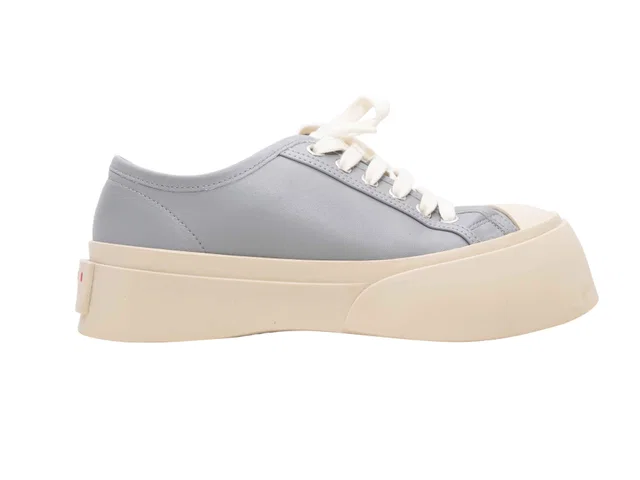 Light Blue Marni Pablo Low-Top Platform Sneakers Size 36 in Blue Leather from Designer Revival