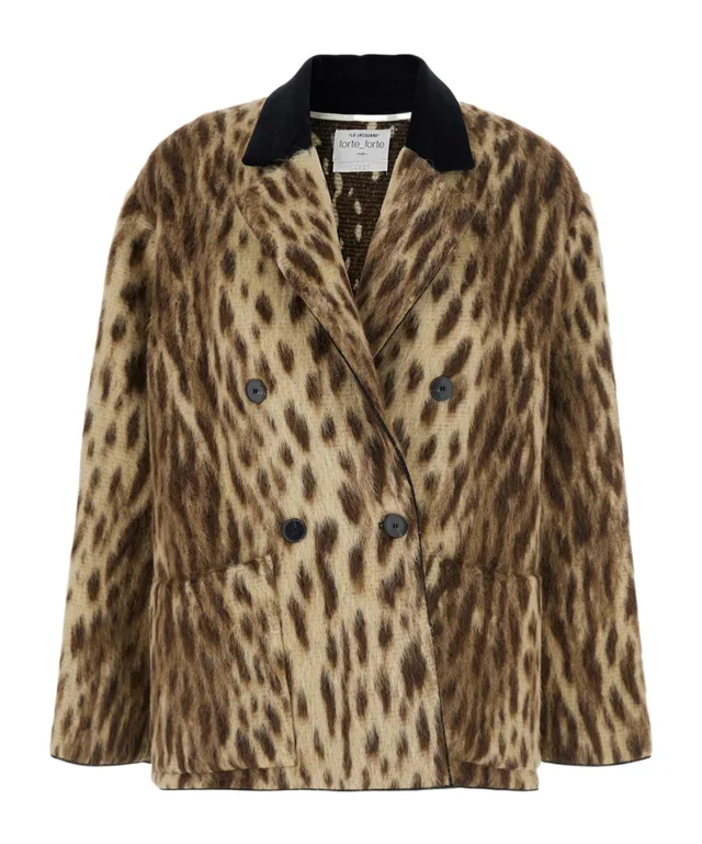 Forte Forte Royal Leopard Double-Breasted Coat from SENSER, photo 1 of 1