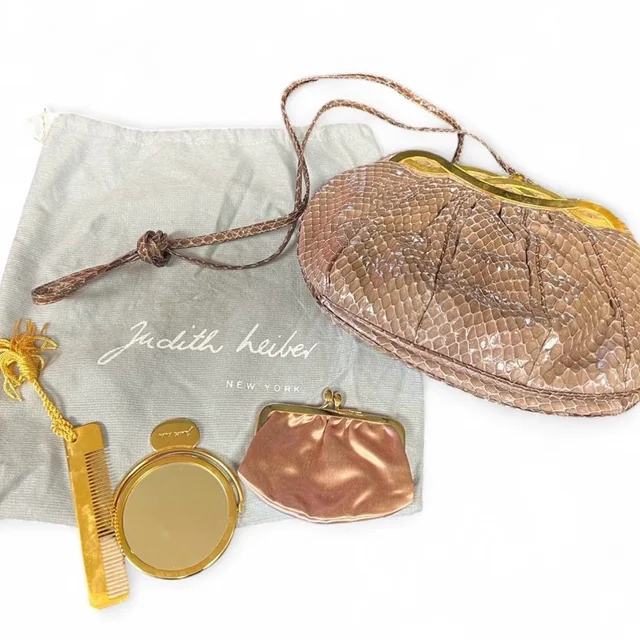 Judith Leiber Vintage Snakeskin Clutch Set - Pristine W/ Accessories in brown|red|neutral from Poshmark