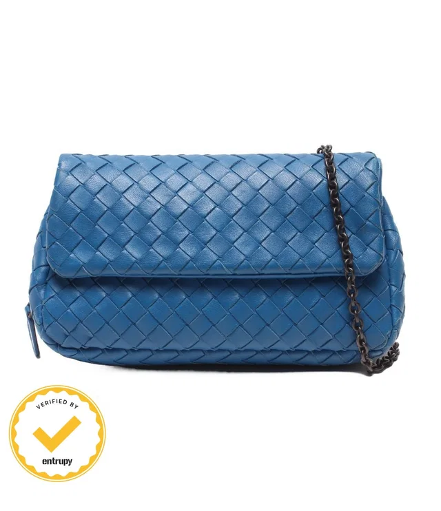 Bottega Veneta Chain Shoulder Bag Clutch Crossbody Intrecciato in Woven leather from The Reluxe