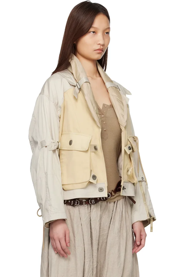 Isabel Marant Beige Julissa Cotton Bomber Jacket, photo 2 of 4 from SSENSE