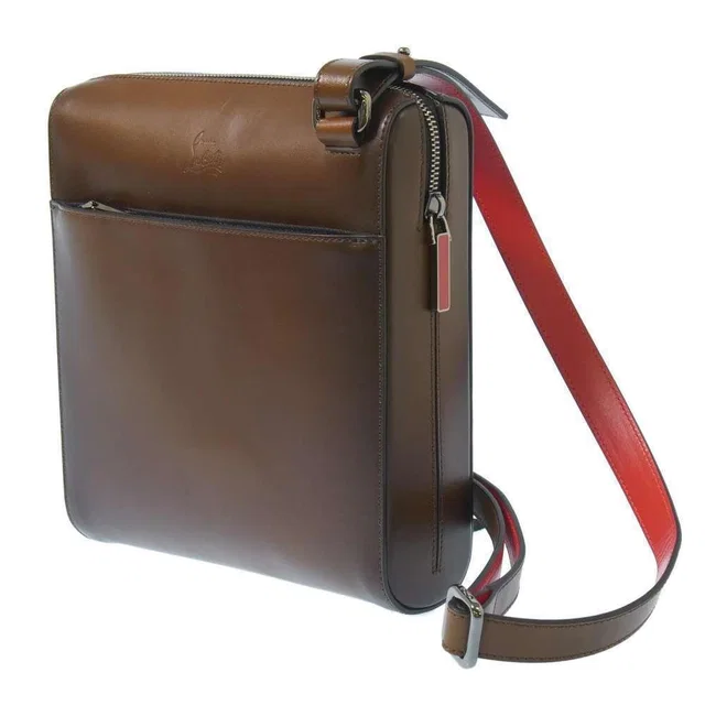 Christian Louboutin Shoulder Bag Leather Benech Reporter Brown in brown|red Leather from Poshmark