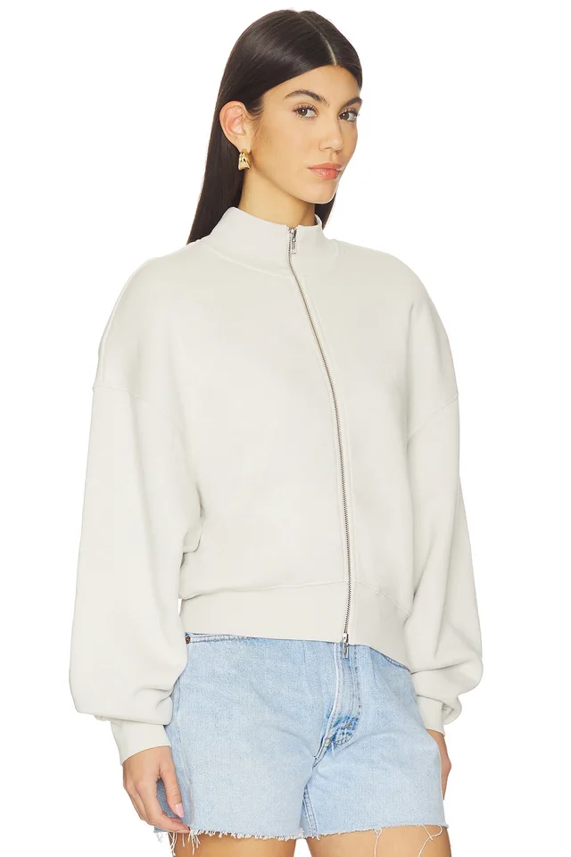 AGOLDE Jensen Zip Up Sweatshirt in Bone, photo 3 of 5 from REVOLVE (Canada)