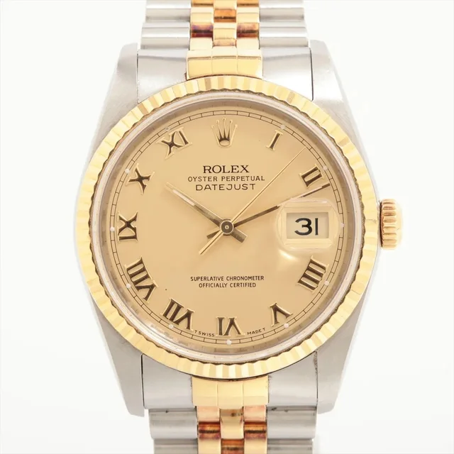 Rolex 36mm Two Toned Stainless Steel 18k Yellow Gold Watch in Yellow from The Purse Affair