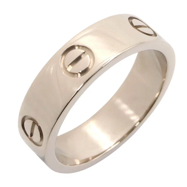 Cartier Love Au750 White Gold Ring Size 14 in White from LuxUness